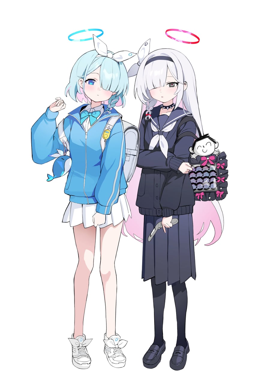 sensei, doodle sensei, arona, and plana (blue archive) drawn by yoi_don