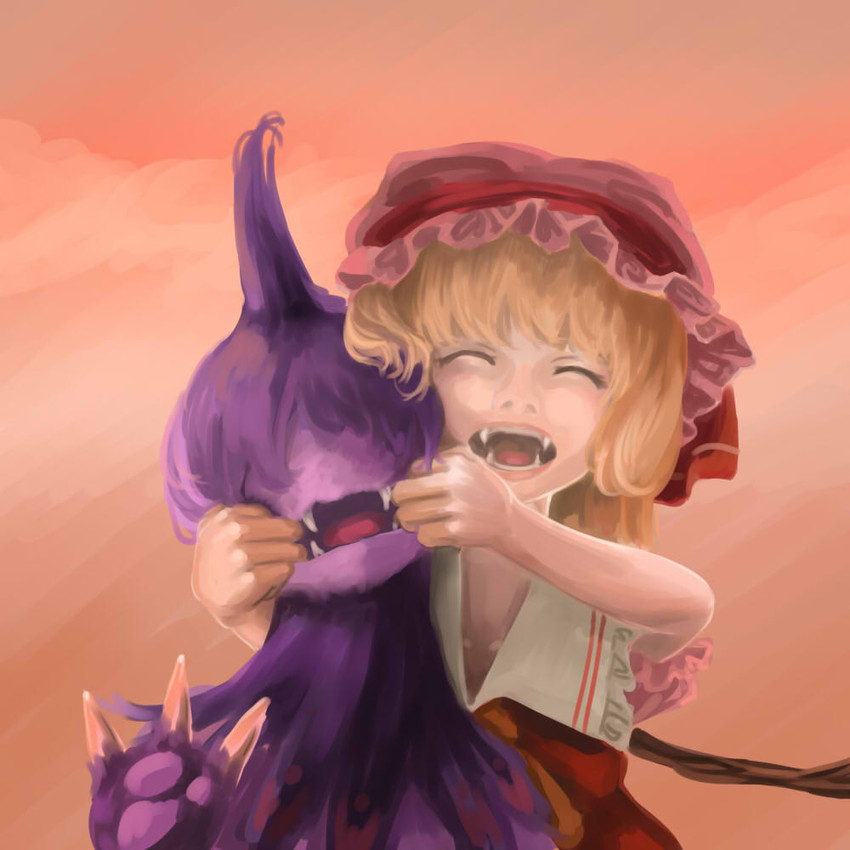 flandre scarlet and deino (touhou and 3 more) drawn by noko_(49000dpho914000dzon)