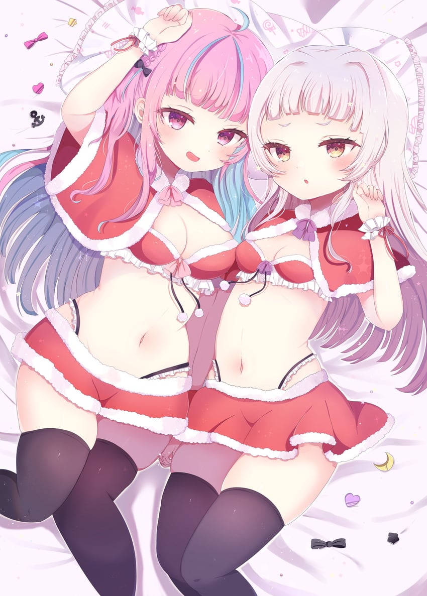 minato aqua and murasaki shion (hololive) drawn by mainai_(pochiwan1108)