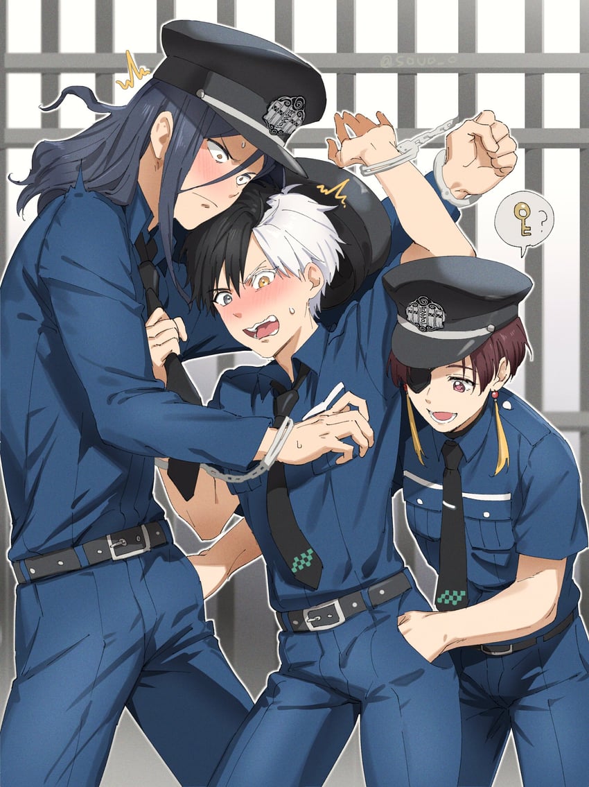 sakura haruka, suo hayato, and sugishita kyoutarou (wind breaker) drawn by soul_(tamashii)