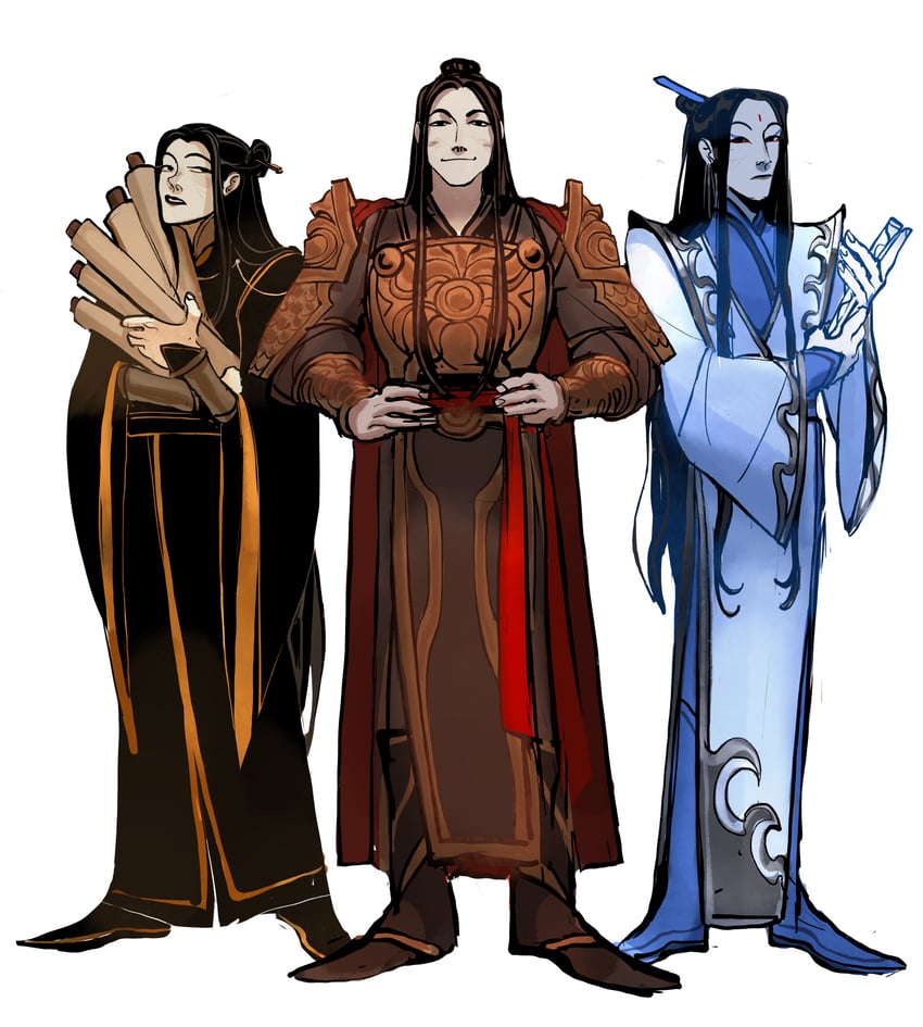shi wudu, ling wen, and pei ming (tianguan cifu) drawn by malinanan
