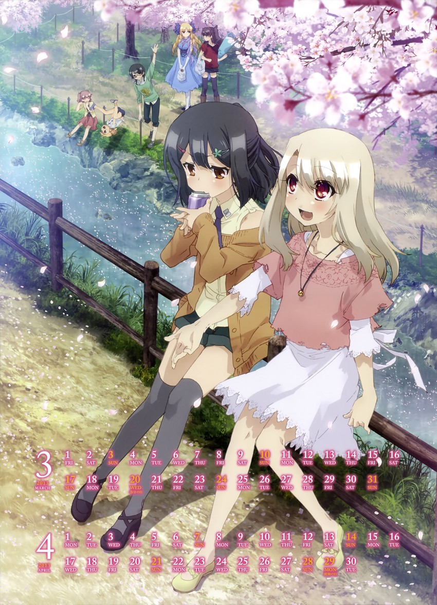 tohsaka rin, illyasviel von einzbern, miyu edelfelt, luviagelita edelfelt, kurihara suzuka, and 2 more (fate and 1 more)