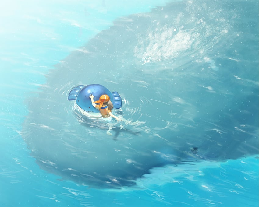 may, wailord, and wailmer (pokemon and 1 more) drawn by yuza