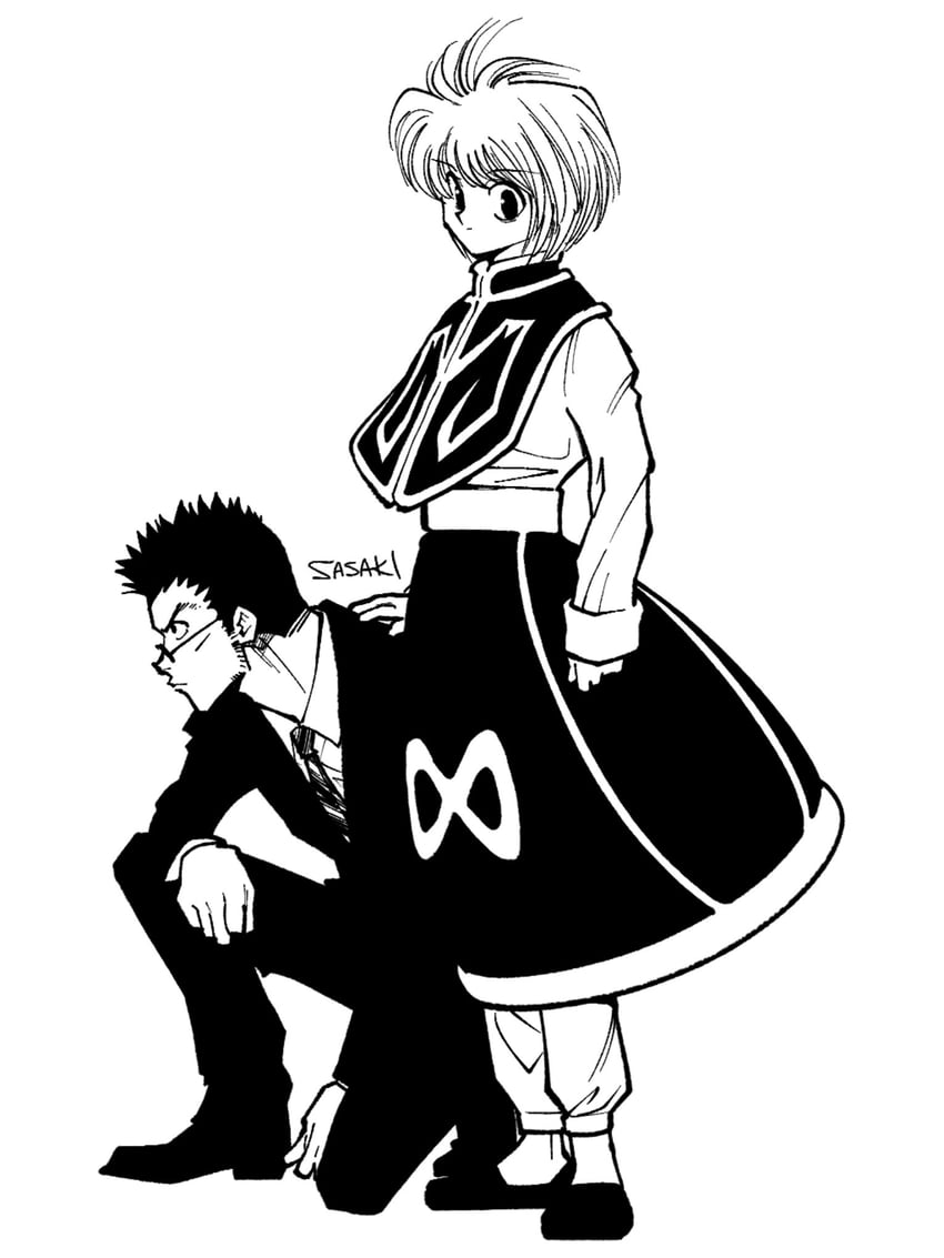kurapika and leorio paladiknight (hunter x hunter) drawn by sasaki_koguma