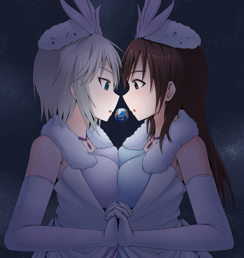 nitta minami and anastasia (idolmaster and 1 more) drawn by terada_ochiko