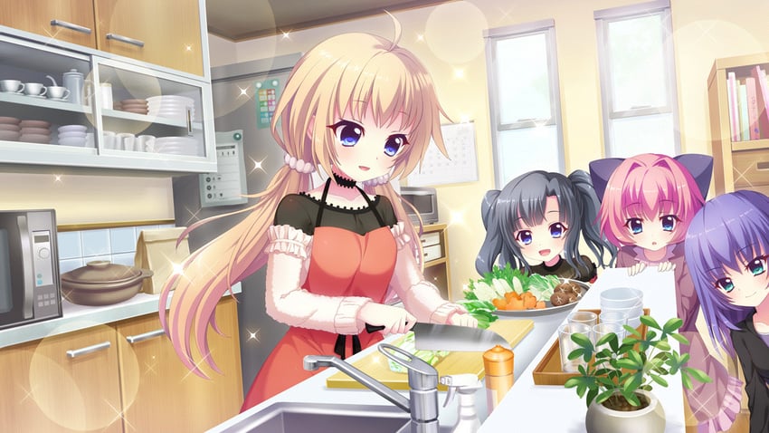 itsumura haruka, hiiragi kae, itsumura yukari, and honjou kasumi (re:stage!) drawn by izumi_tsubasu