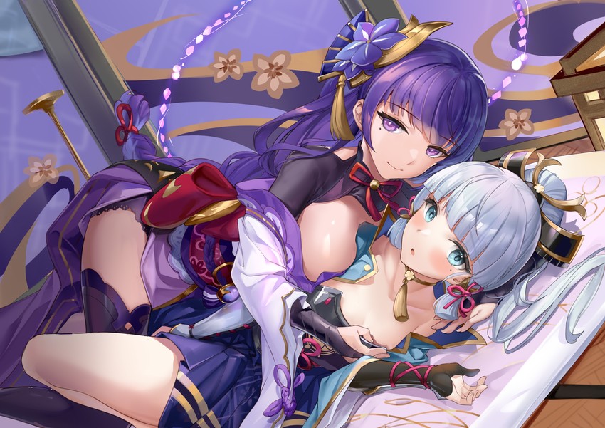 raiden shogun and kamisato ayaka (genshin impact) drawn by 463_jun
