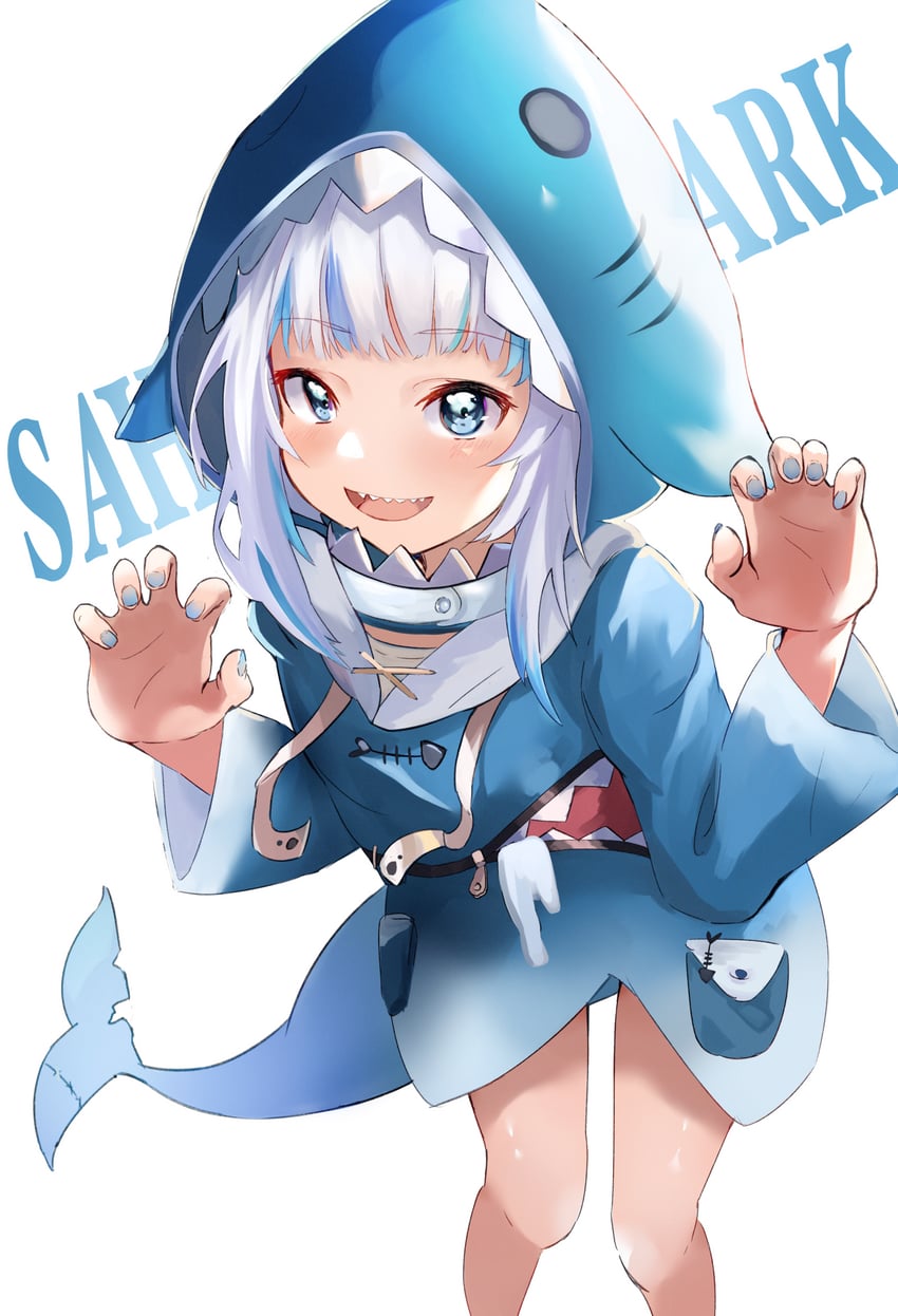 gawr gura (hololive and 1 more) drawn by nohohon_neko
