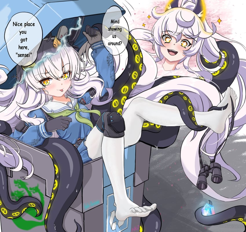 miyu, observer alpha, and purifier (blue archive and 1 more) drawn by hellkids2