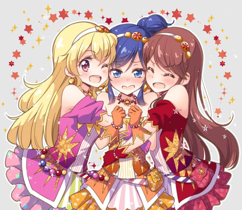 hoshimiya ichigo, kiriya aoi, and shibuki ran (aikatsu!) drawn by tokunou_shoutarou