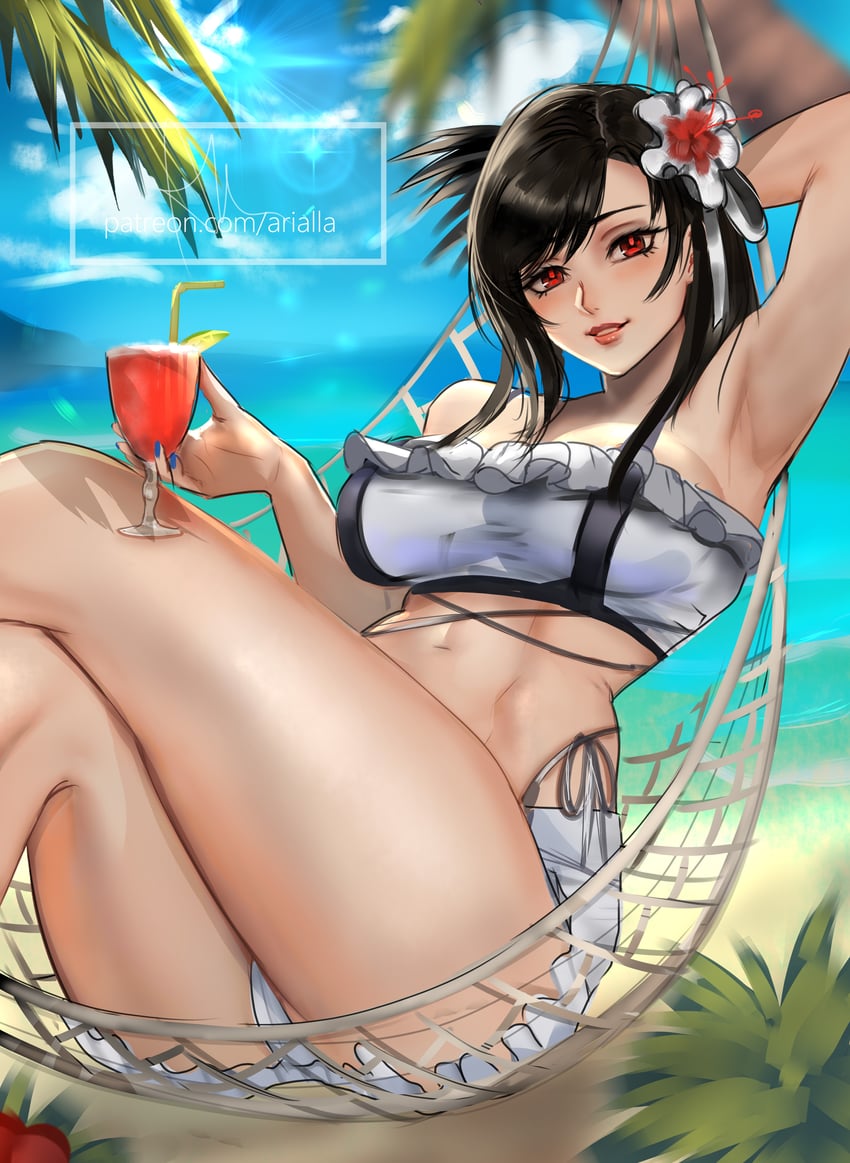 tifa lockhart (final fantasy and 3 more) drawn by arialla_draws