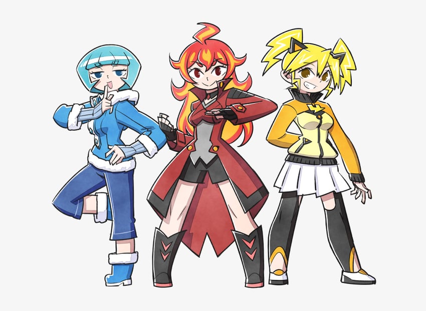 hinoko, laika, and reina (original) drawn by sunafuki_tabito