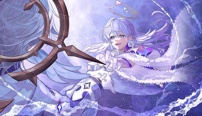 robin and sunday (honkai and 1 more) drawn by kamino_eru