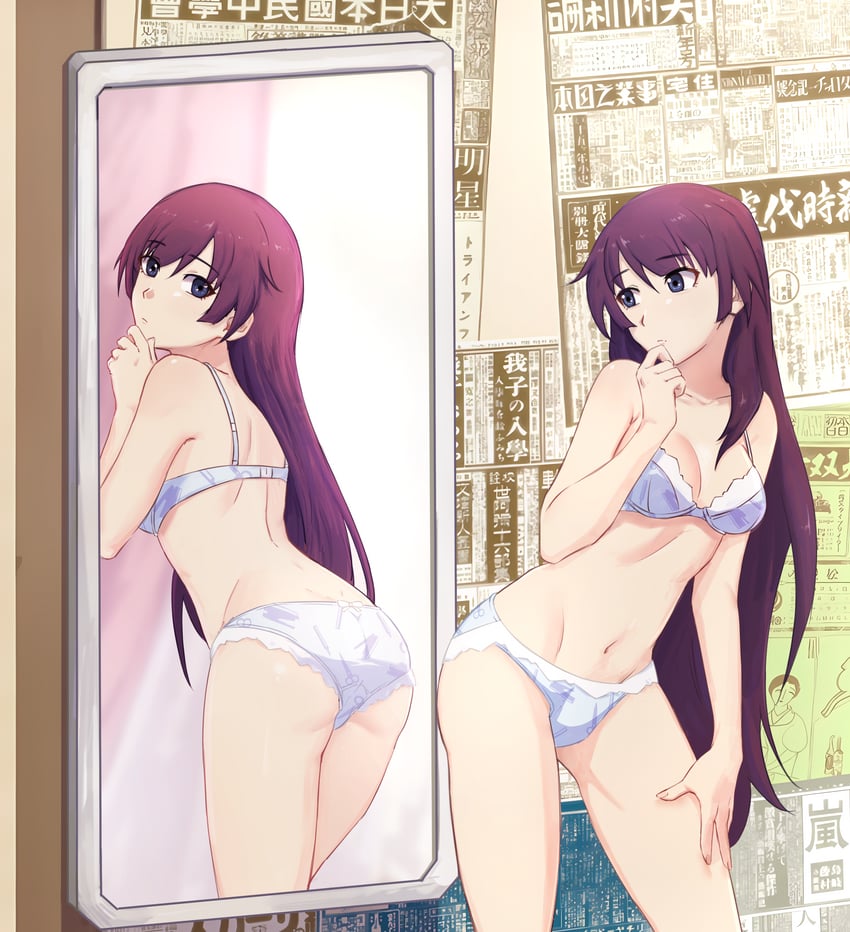 senjougahara hitagi (monogatari and 1 more) drawn by sayashi579
