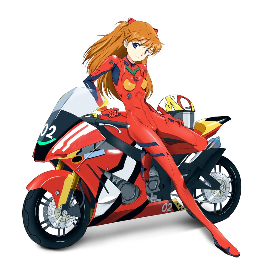 souryuu asuka langley and eva 02 (neon genesis evangelion and 1 more) drawn by kinfuji