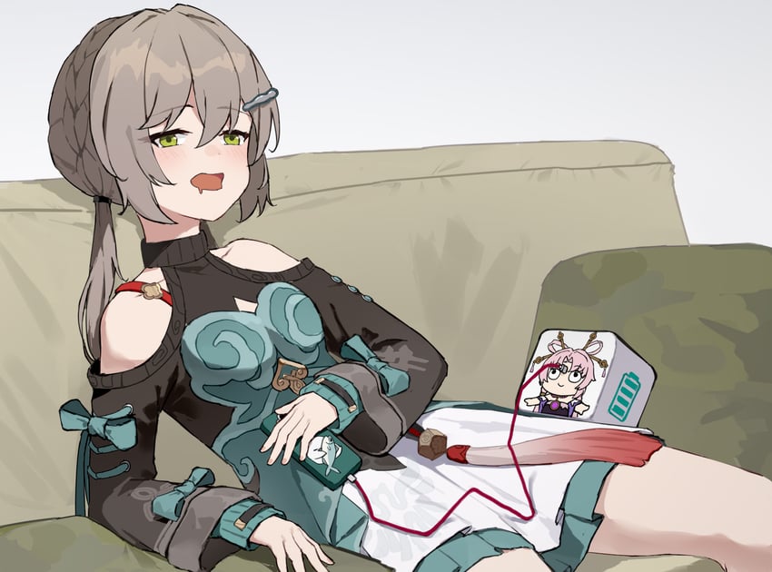 fu xuan and qingque (honkai and 1 more) drawn by sixiangishi