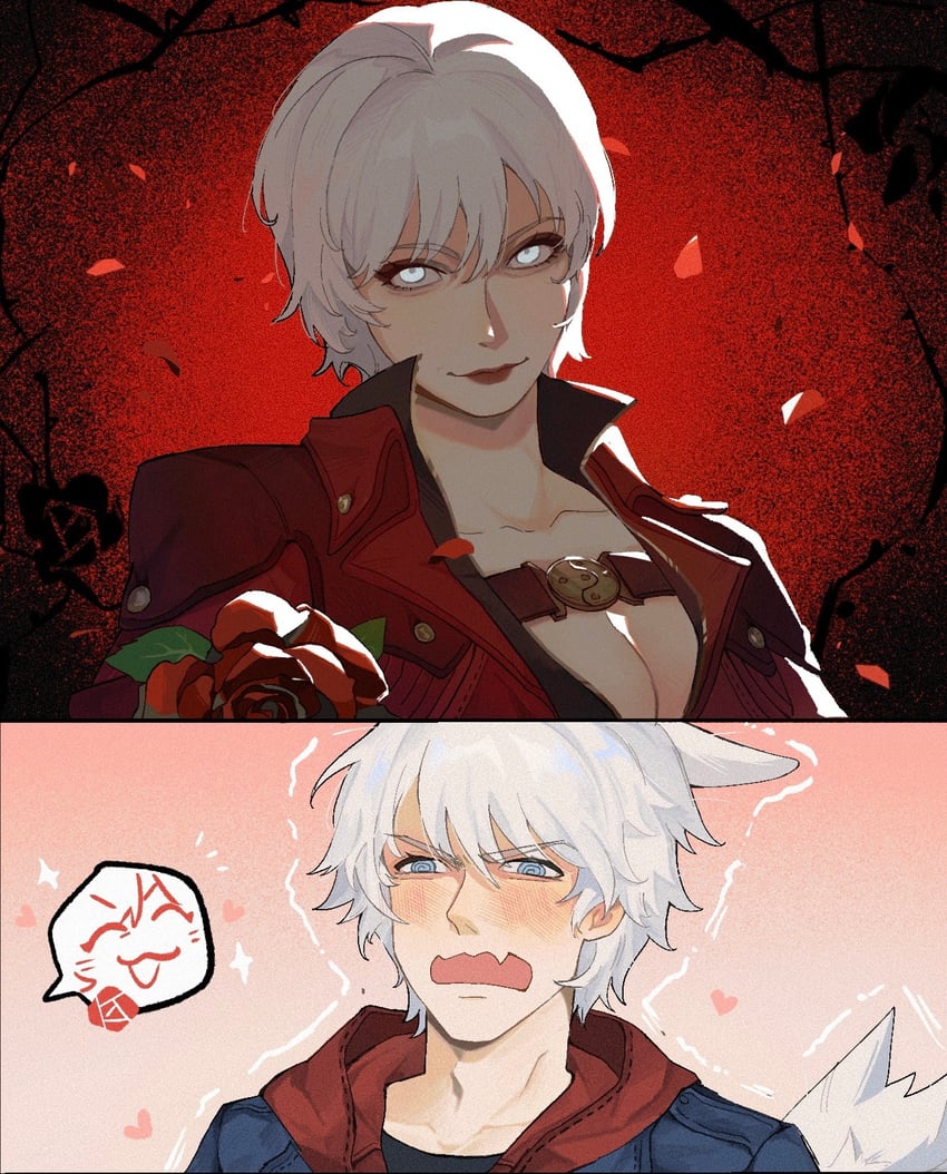 dante and nero (devil may cry and 1 more) drawn by luo_cheng_gao_gao_de_zhi_he_cheng_bao