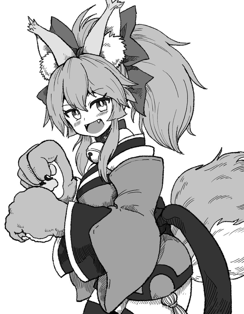 tamamo and tamamo cat (fate and 1 more) drawn by kusama_takato
