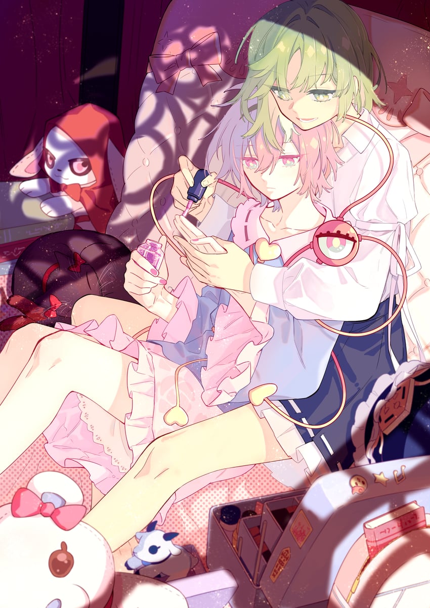 komeiji satori, kaenbyou rin, and shiki eiki (touhou) drawn by beichen_xiaobei