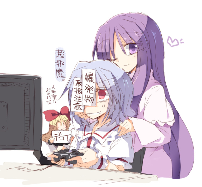 remilia scarlet, patchouli knowledge, and shanghai doll (touhou) drawn by satou_kibi