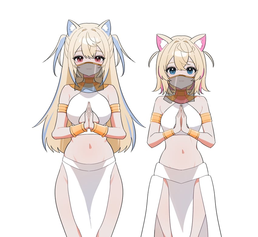 fuwawa abyssgard and mococo abyssgard (hololive and 1 more) drawn by hana20000920