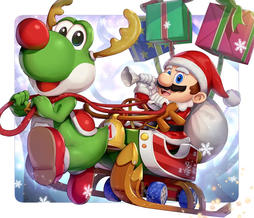 mario and yoshi (mario and 2 more) drawn by gonzarez