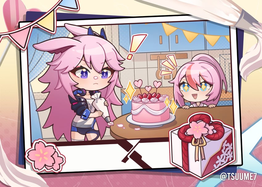 yae sakura and rin (honkai and 1 more) drawn by tsuume