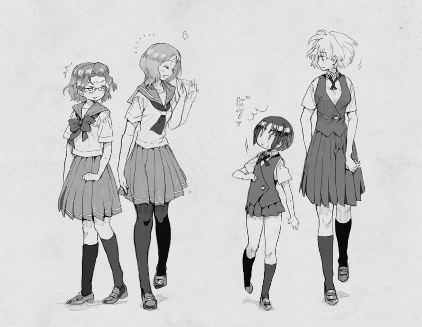 takei hisa, kosegawa shiromi, someya mako, and kakura kurumi (saki) drawn by hana-kagume