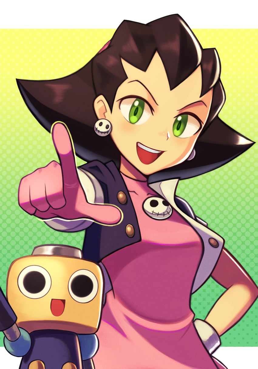 tron bonne and servbot (mega man and 2 more) drawn by silverchariotx