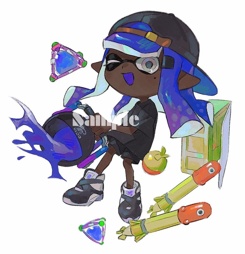 inkling player character and inkling girl (splatoon and 1 more) drawn by miko_(15476997)