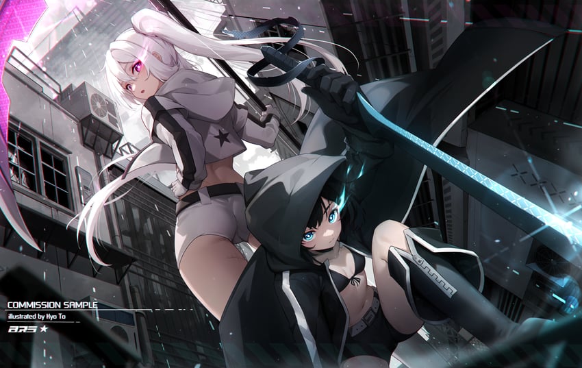 black rock shooter and white rock shooter (black rock shooter) drawn by tokyo_(1421)