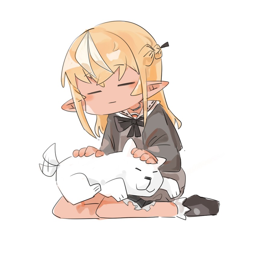 shiranui flare and annoying dog (hololive and 1 more) drawn by kaka_(gkliia93meoicks)
