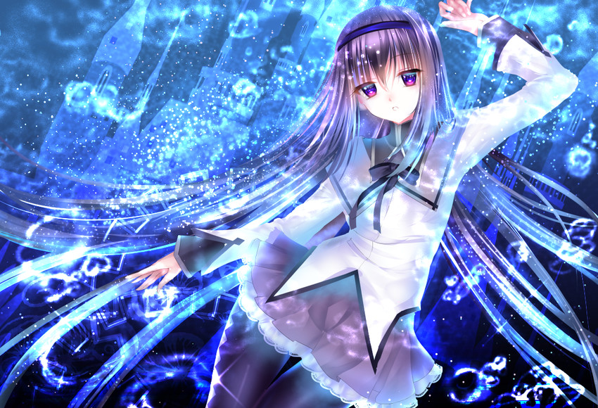 akemi homura (mahou shoujo madoka magica) drawn by ponytail_korosuke