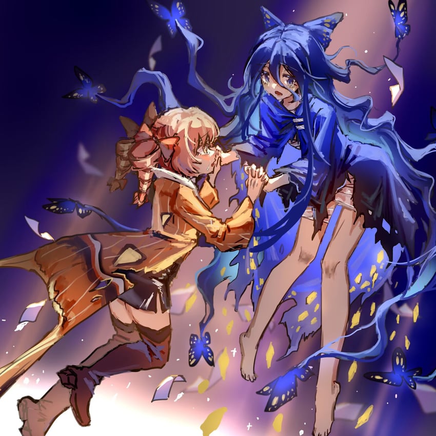 yorigami shion and yorigami jo'on (touhou) drawn by shouxishao_jiuyuan