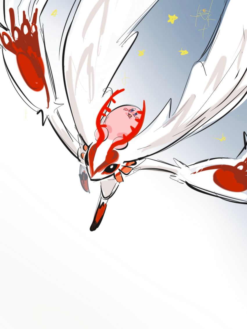kirby, fecto elfilis, and chaos elfilis (kirby and 1 more) drawn by inkyo_sosui
