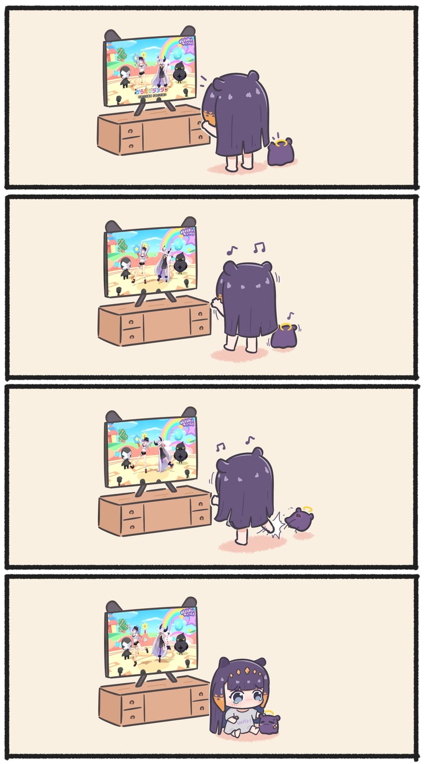 ninomae ina'nis, tokoyami towa, la+ darknesss, takodachi, and crow (hololive and 1 more) drawn by mpien