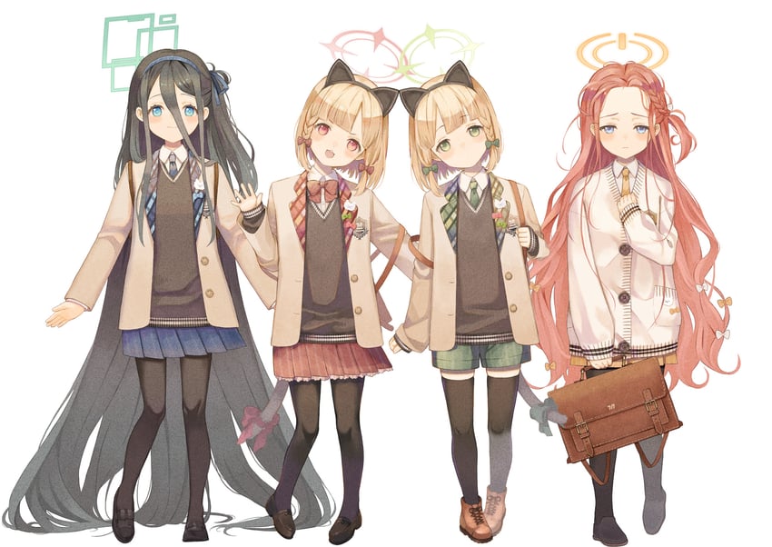 aris, momoi, midori, and yuzu (blue archive) drawn by original-orange-610917