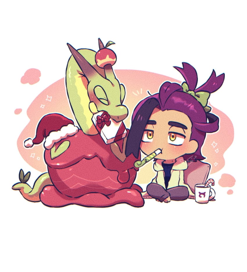 kieran and hydrapple (pokemon and 1 more) drawn by s_(esumi_kihomaru)