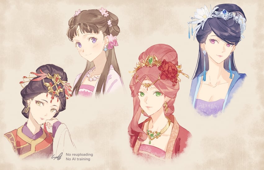 lishu, gyokuyou, loulan, and lihua (kusuriya no hitorigoto) drawn by tsubsa_syaoin