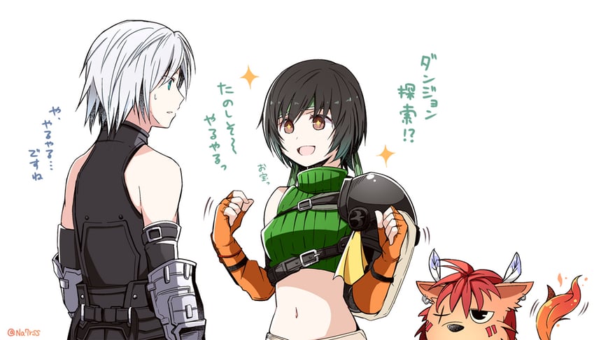 sephiroth, yuffie kisaragi, and red xiii (final fantasy and 2 more) drawn by nanao_(zonzonsh)