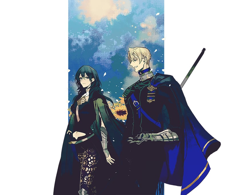 female byleth and dimitri alexandre blaiddyd (fire emblem and 1 more) drawn by kaifei_(kaifei_29)
