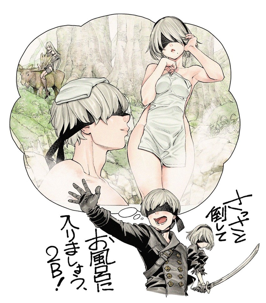 2b, 9s, and a2 (nier and 1 more) drawn by komi_shin'ya