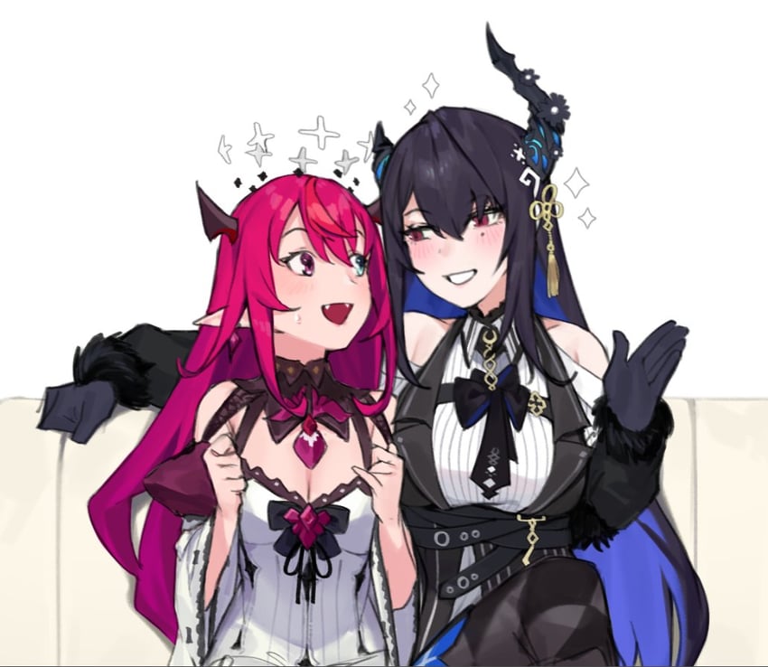 nerissa ravencroft and irys (hololive and 1 more) drawn by dasdokter