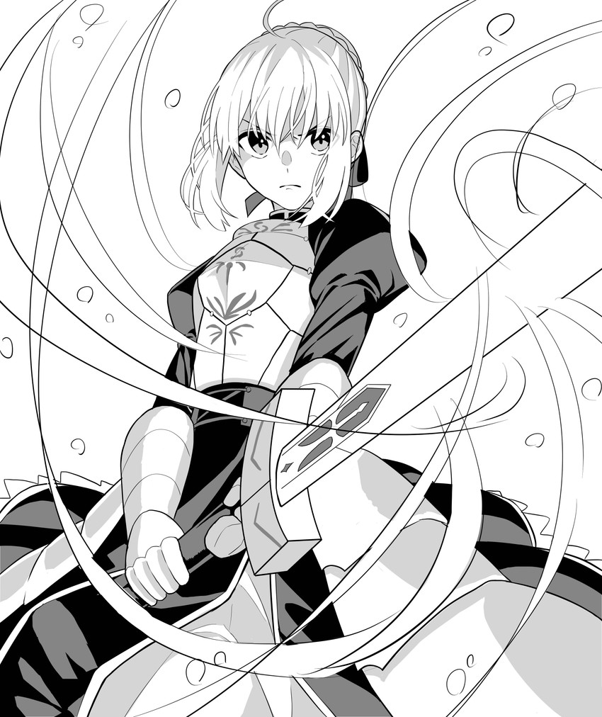 artoria pendragon and saber (fate and 1 more) drawn by lq_saku