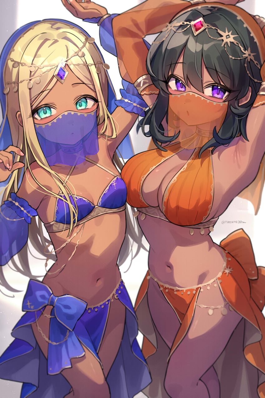 natalia and layla (idolmaster and 1 more) drawn by trente