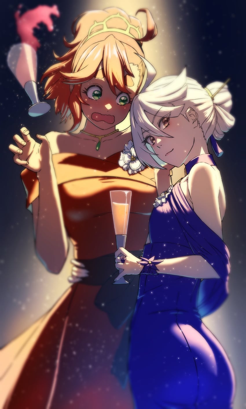 suletta mercury and miorine rembran (gundam and 1 more) drawn by aduti_momoyama