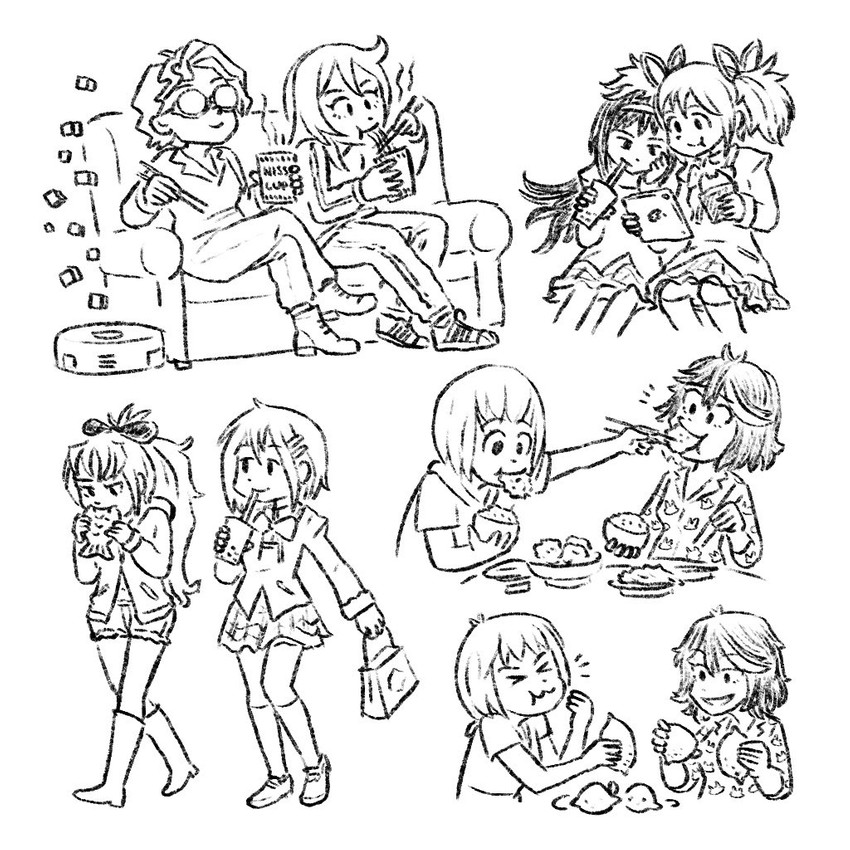 akemi homura, kaname madoka, miki sayaka, sakura kyoko, matoi ryuuko, and 3 more (mahou shoujo madoka magica and 2 more) drawn by truffleduster