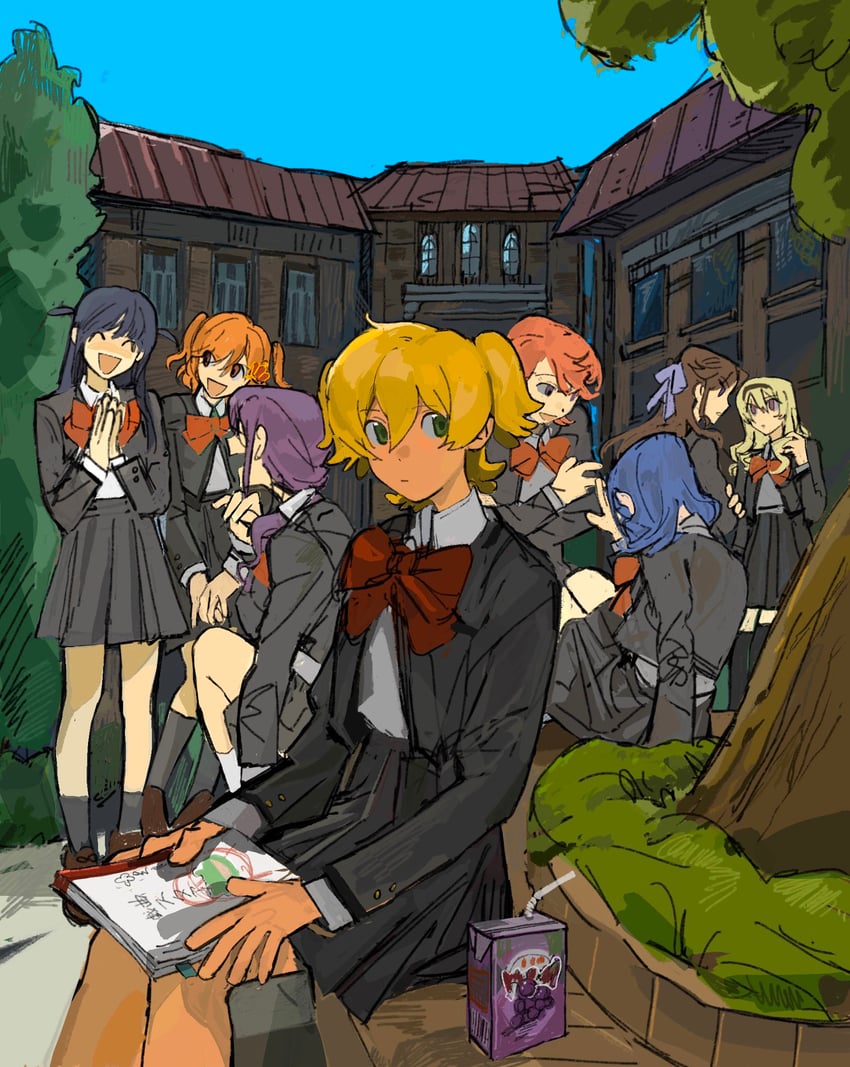saijou claudine, tendou maya, daiba nana, aijou karen, tsuyuzaki mahiru, and 3 more (shoujo kageki revue starlight) drawn by aeo444