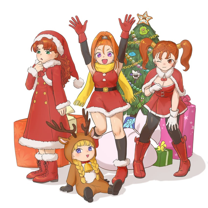 slime, jessica albert, veronica, maribel, barbara, and 1 more (dragon quest and 4 more) drawn by arinsu_(kodamamaimai)