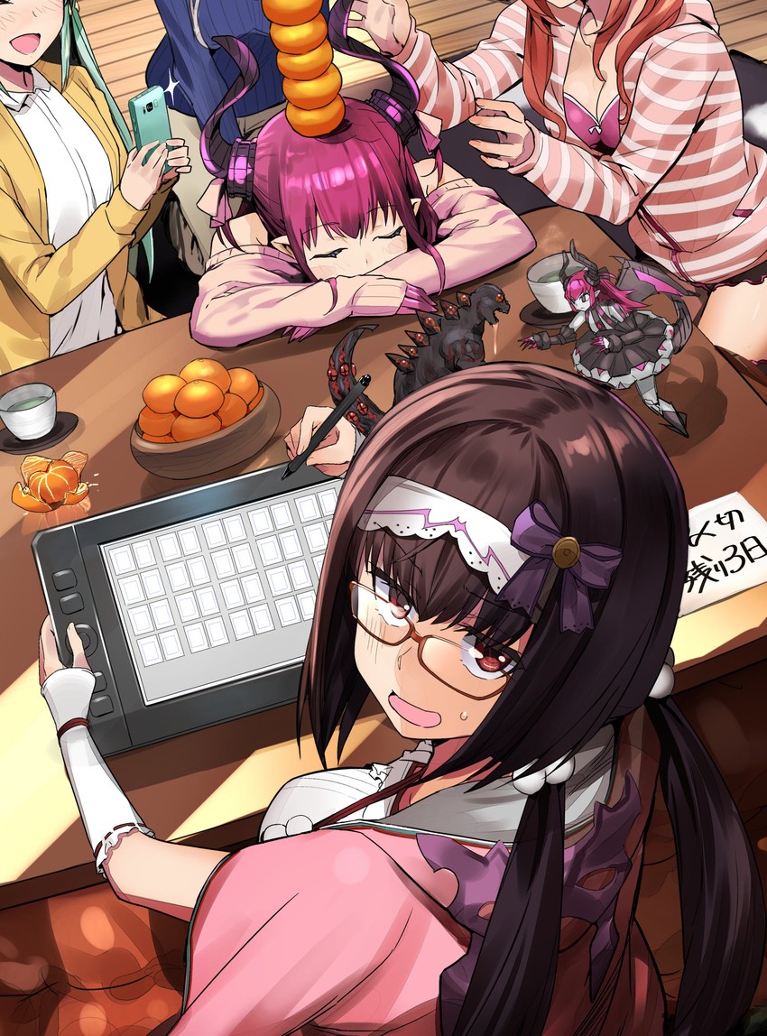 tamamo, tamamo no mae, elizabeth bathory, kiyohime, osakabehime, and 3 more (fate and 2 more) drawn by akechi_shizuku
